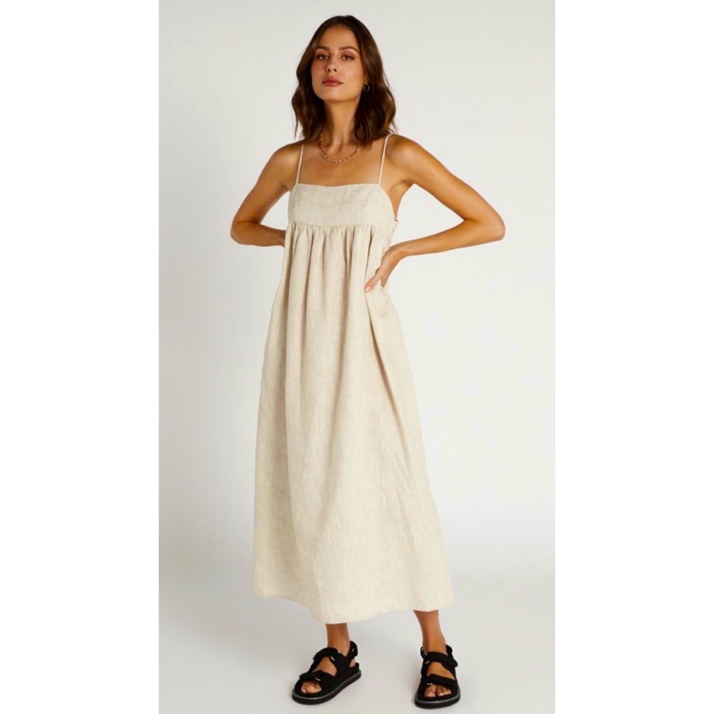 Dissh Maddox Natural Linen Midi Dress